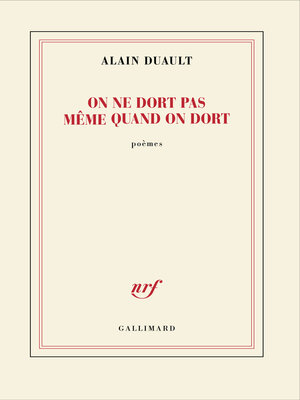 cover image of On ne dort pas même quand on dort